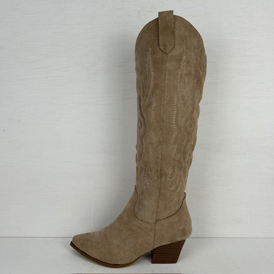 Gave suèdine cowboylaarzen khaki