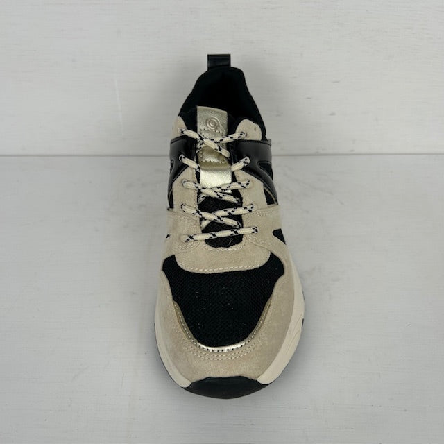 POSH by Poelman sneakers zwart met beige combinatie