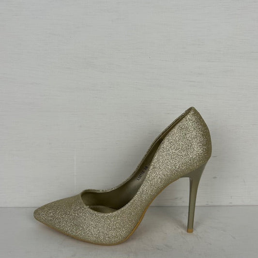Pumps met glitters goud