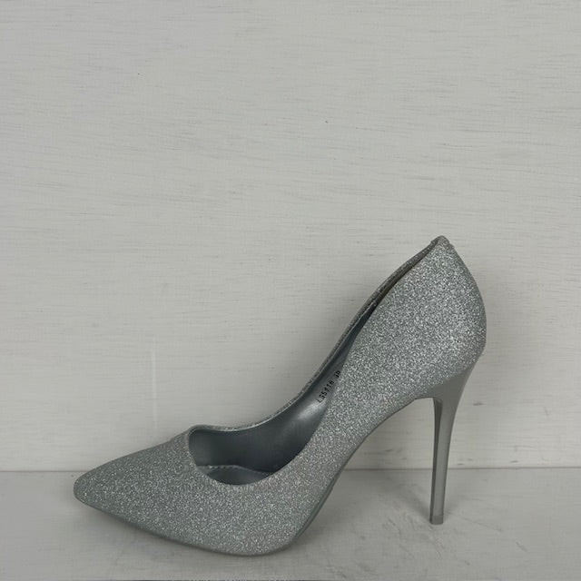 Pumps met glitters zilver