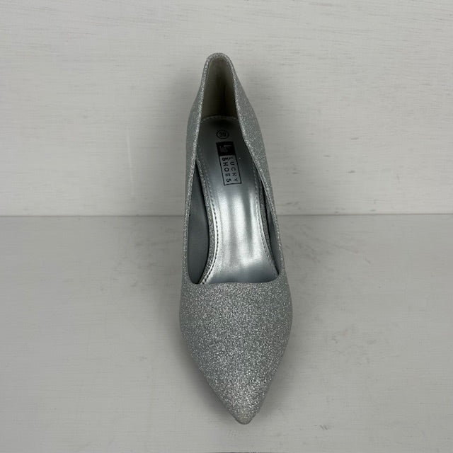 Pumps met glitters zilver