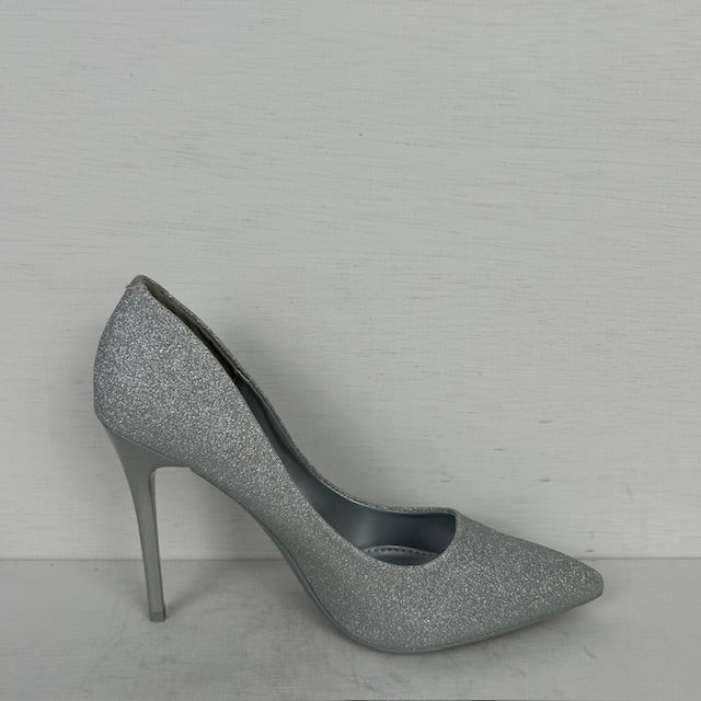 Pumps met glitters zilver