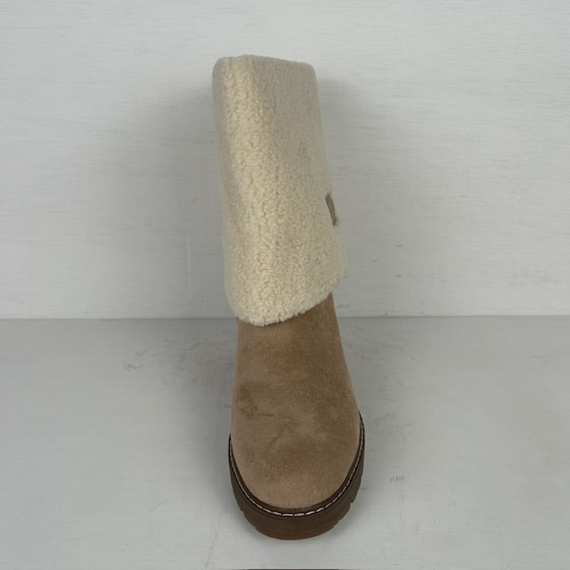 Suèdine laarzen met teddy beige