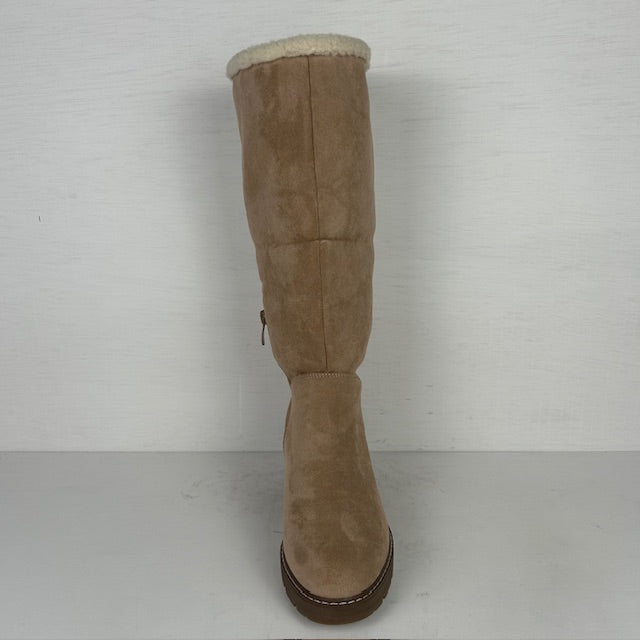 Suèdine laarzen met teddy beige