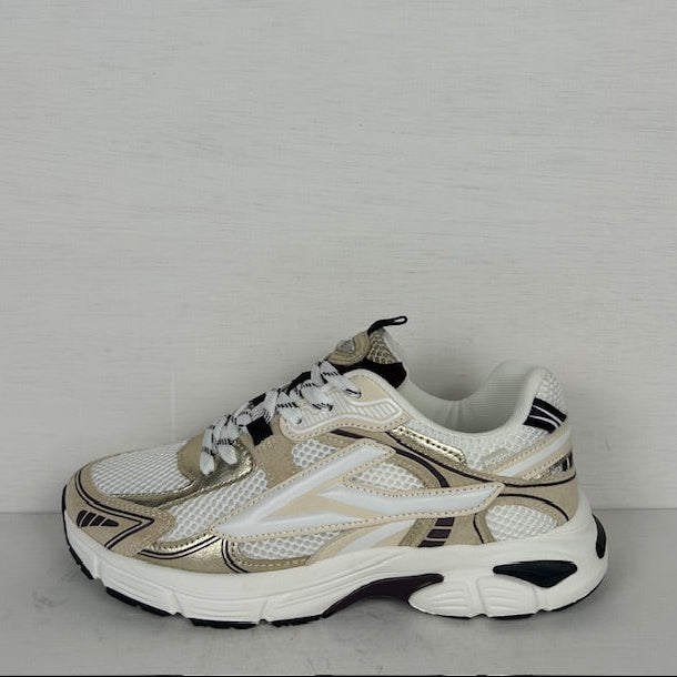 Posh by Poelman trendy sneakers white with beige combination