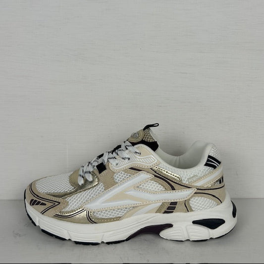 Posh by Poelman trendy sneakers white with beige combination