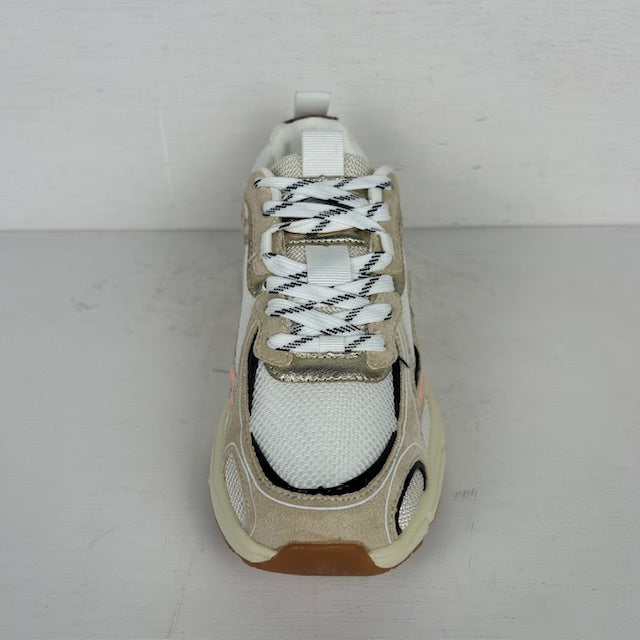 Posh by Poelman trendy sneakers white with gold combination