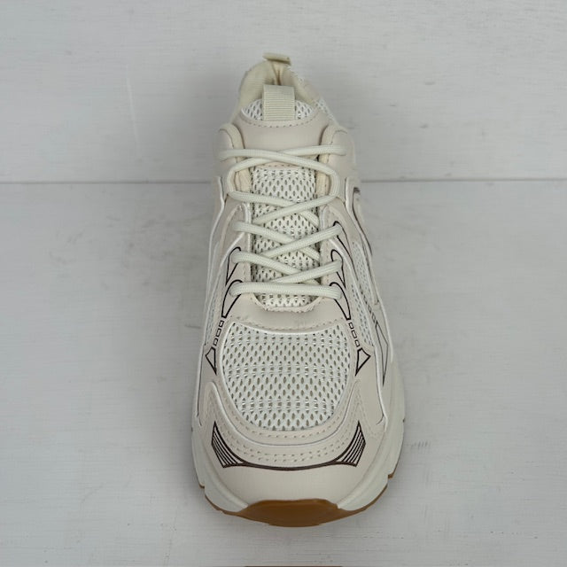 Sneakers met sportieve look beige