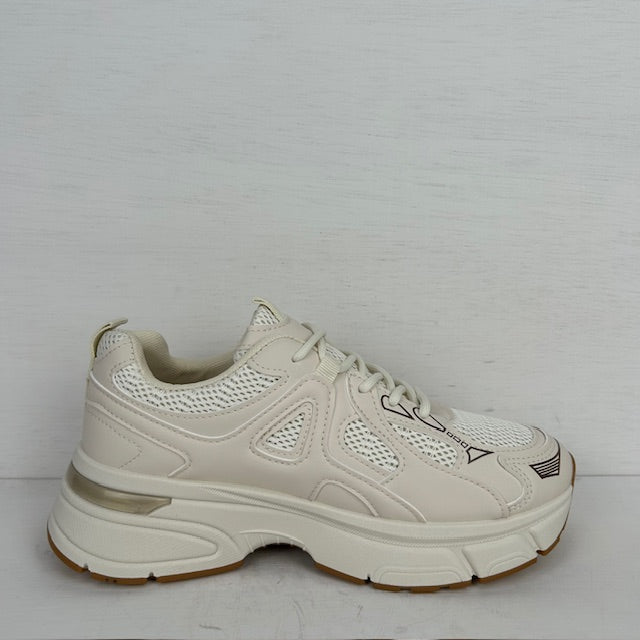 Sneakers met sportieve look beige
