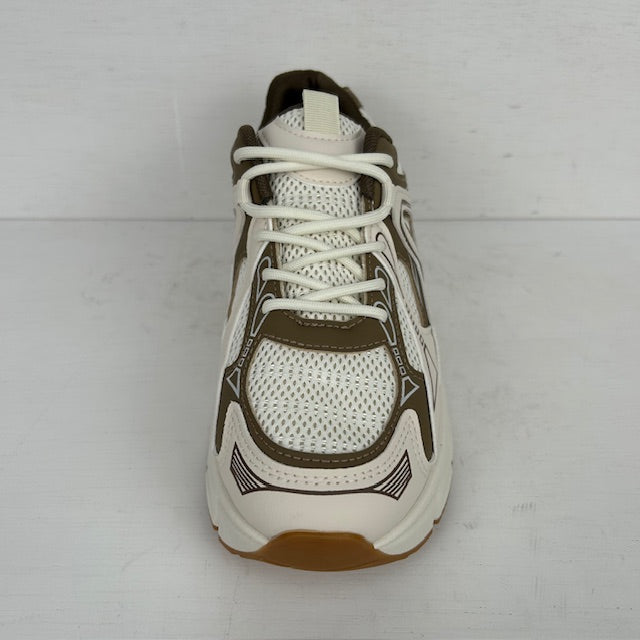 Sneakers met sportieve look beige bruin