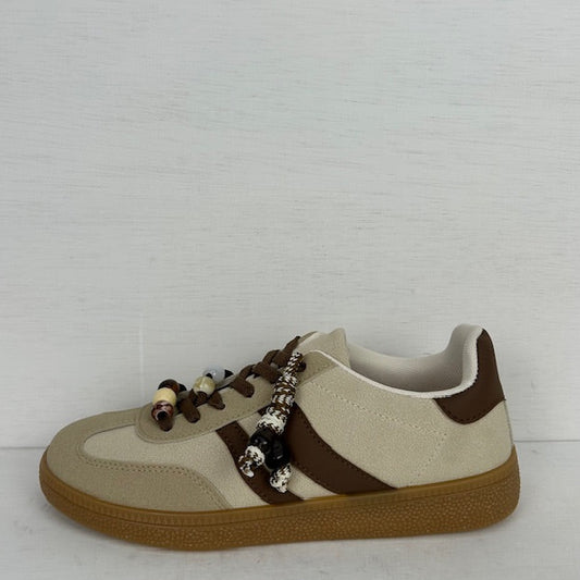 Retro sneakers met leuke details khaki