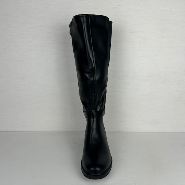 Laarzen met elastiek en gouden details zwart