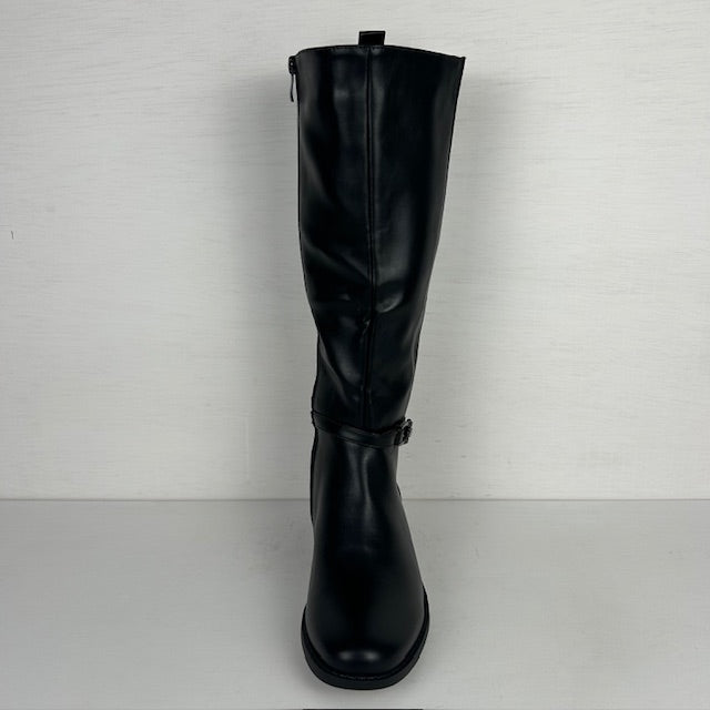 Laarzen met elastiek en leuk gespje zwart