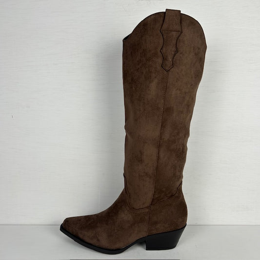 Leuke hoge suèdine cowboylaarzen bruin