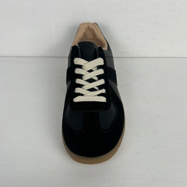 Gave sneakers met lage retrozool zwart