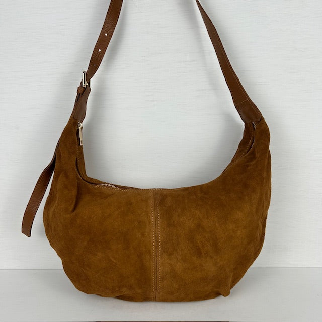 Gave real leather schoudertas camel