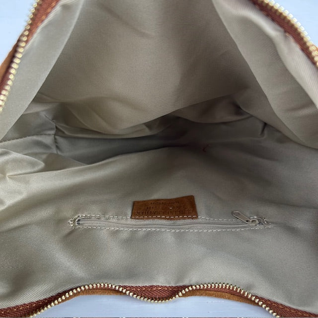 Gave real leather schoudertas camel