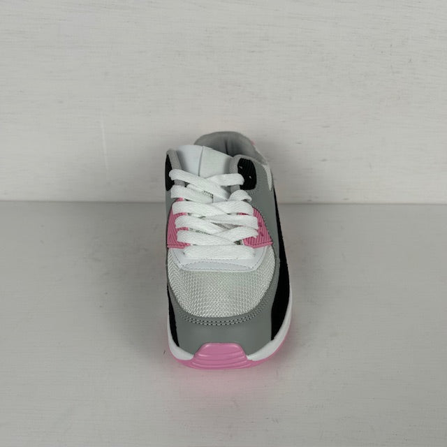 Kids gave air sneakers white grey pink