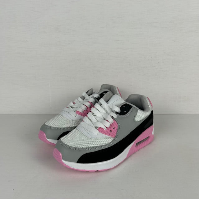 Kids gave air sneakers white grey pink