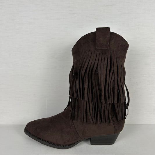 Trendy cowboylaarzen met franjes bruin