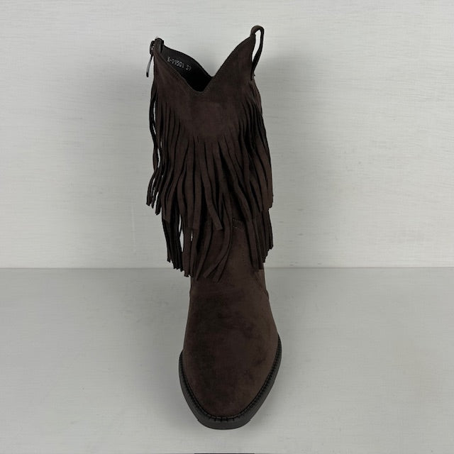 Trendy cowboylaarzen met franjes bruin