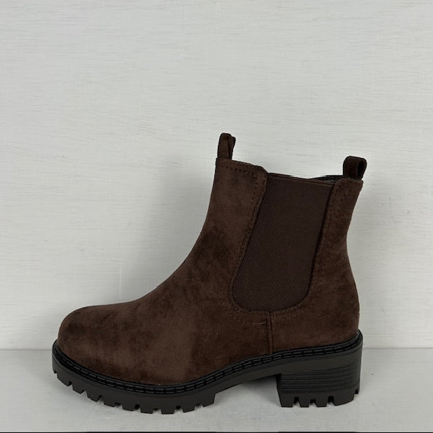Stoere suèdine enkellaarsjes bruin