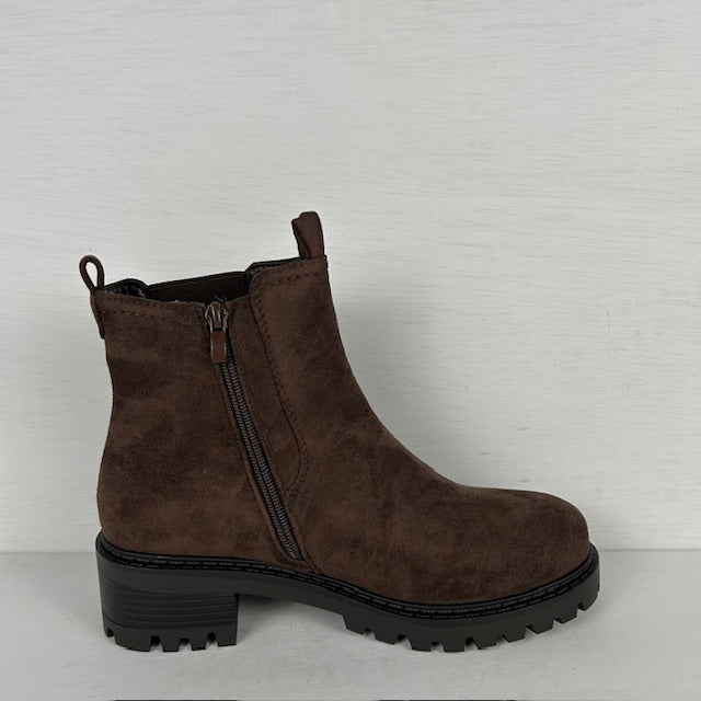 Stoere suèdine enkellaarsjes bruin