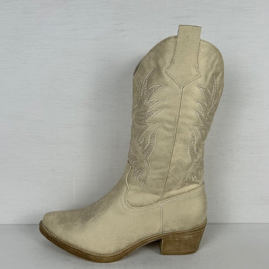 Cowboylaars met stiksel licht goud