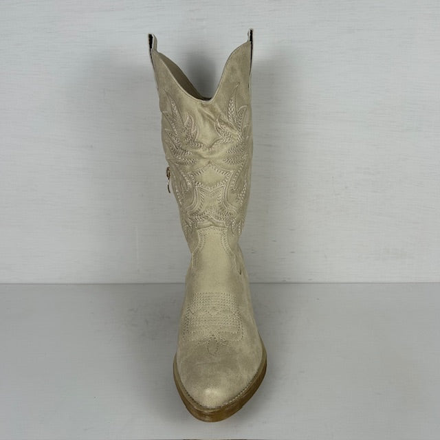 Cowboylaars met stiksel licht goud