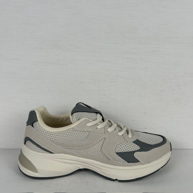 Gave sneakers met sportieve look grijs