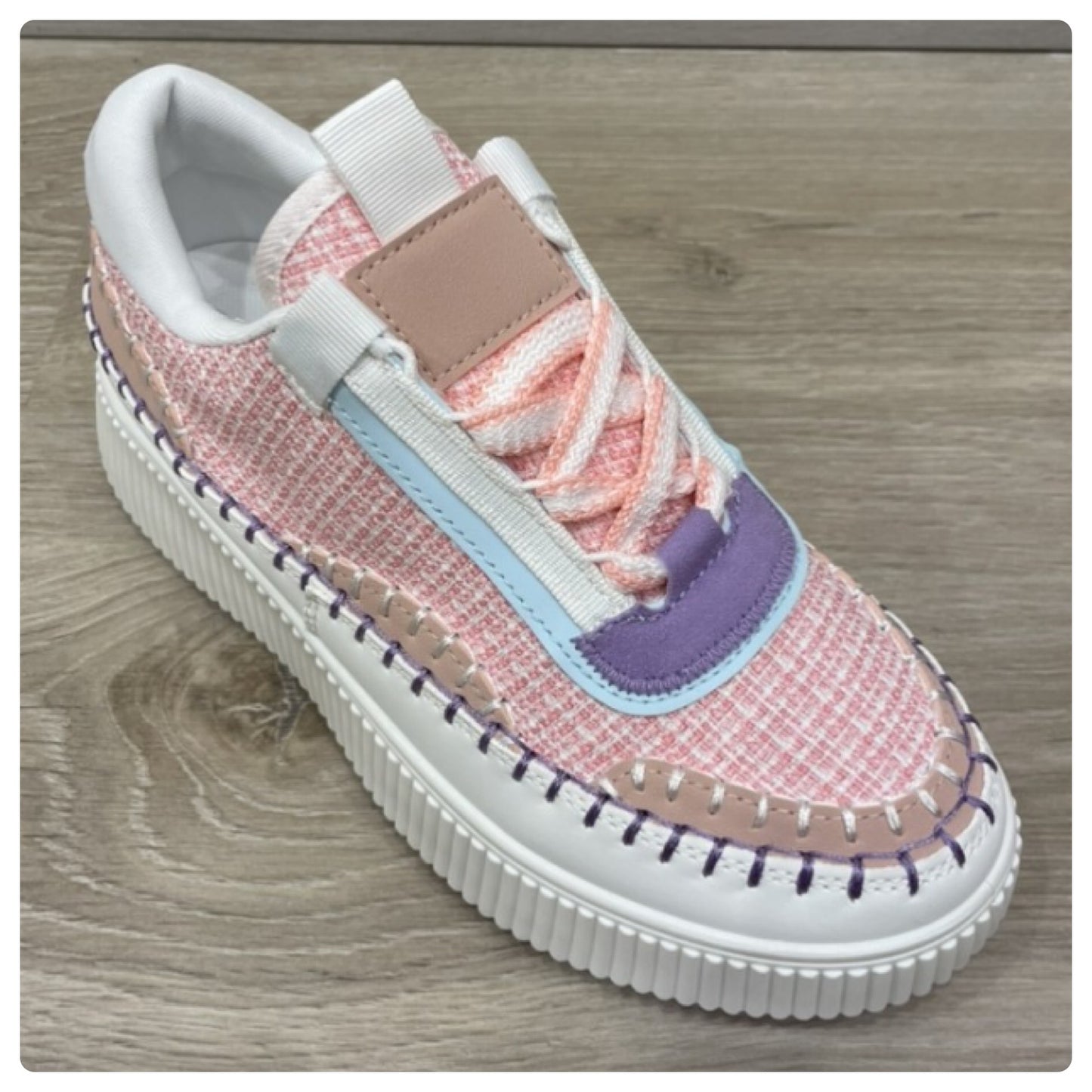 Ribbel sneakers pink