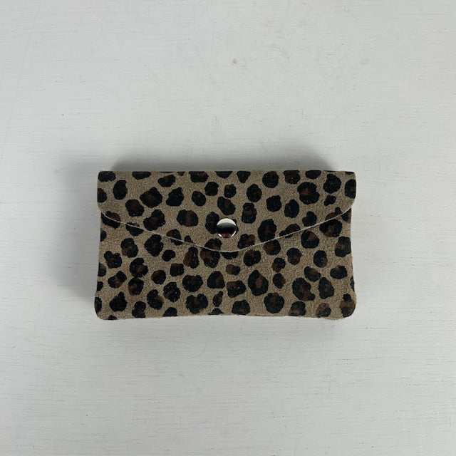 Real leather portemonnee panter taupe