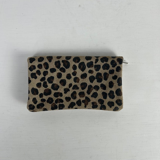 Real leather portemonnee panter taupe