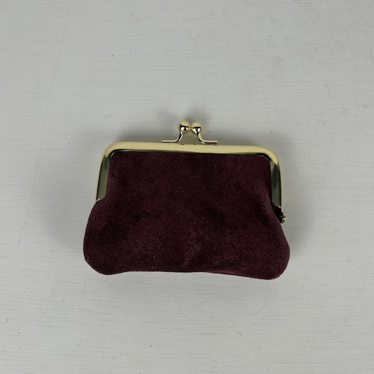 Real leather portemonneetje met knip bordeaux rood