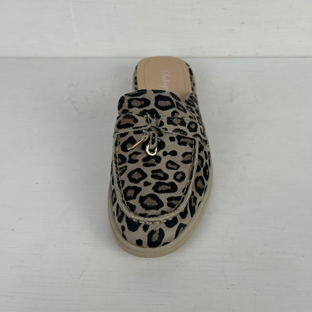 Suèdine espadrilles met panterprint (MAAT 37)