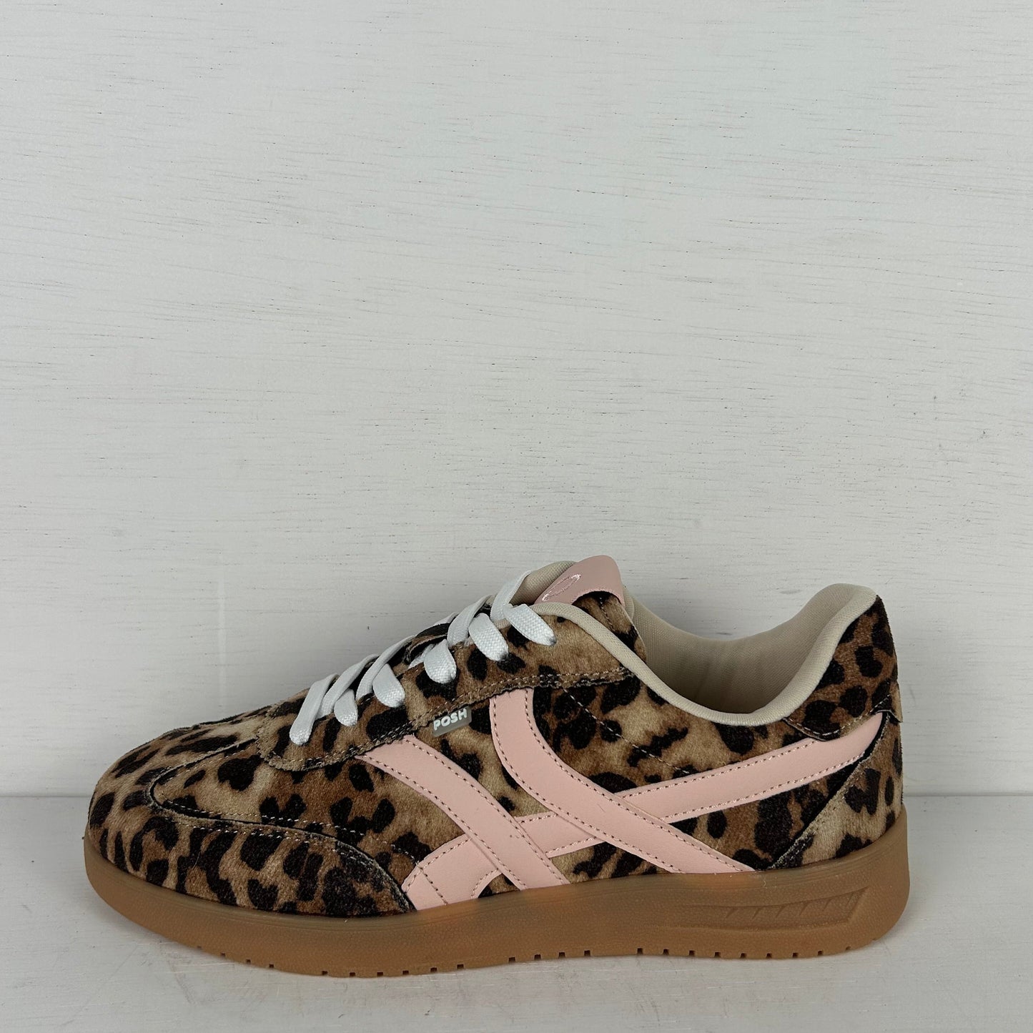 Posh by Poelman retro sneakers brown animalprint
