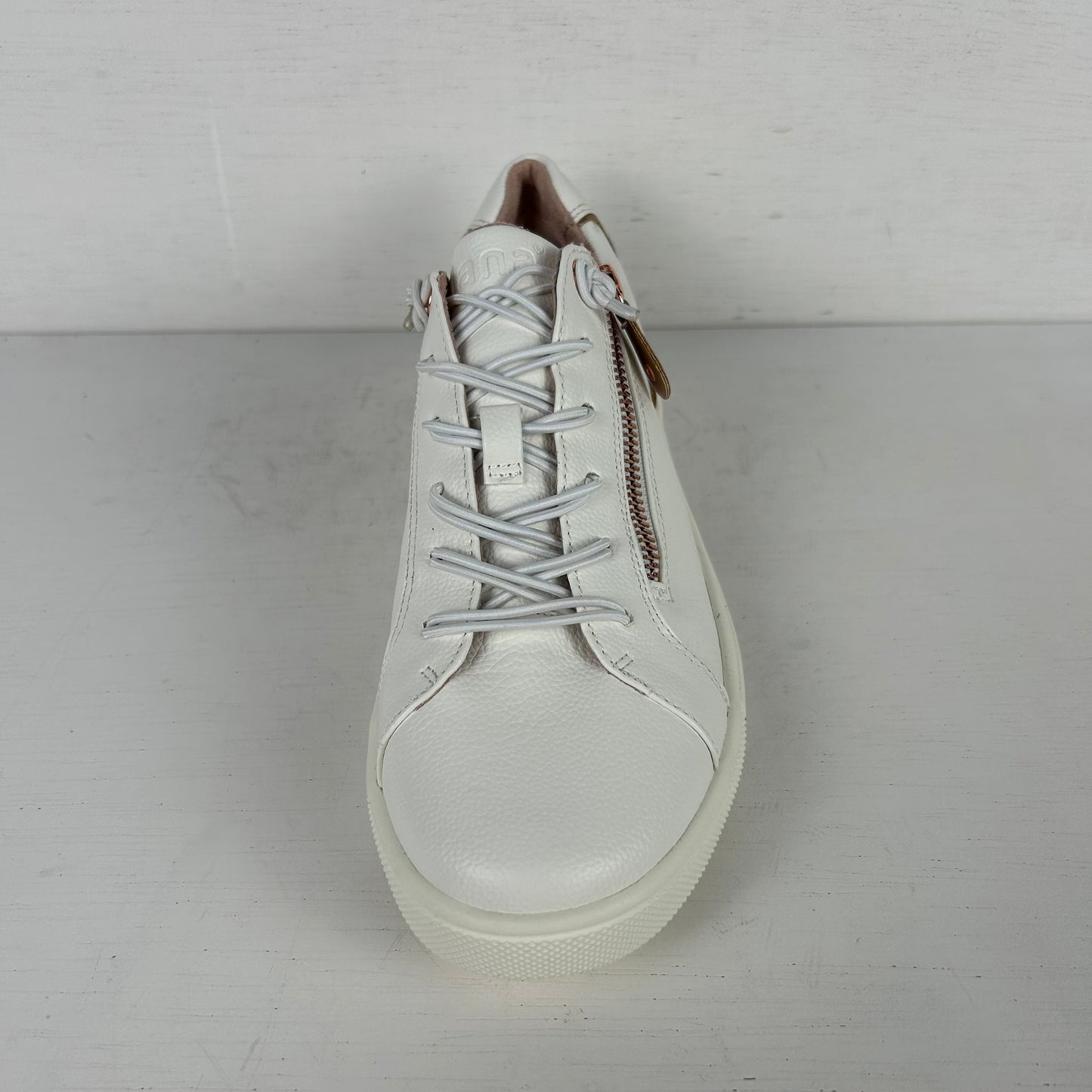 Jana sneakers met ritsje white rosegold