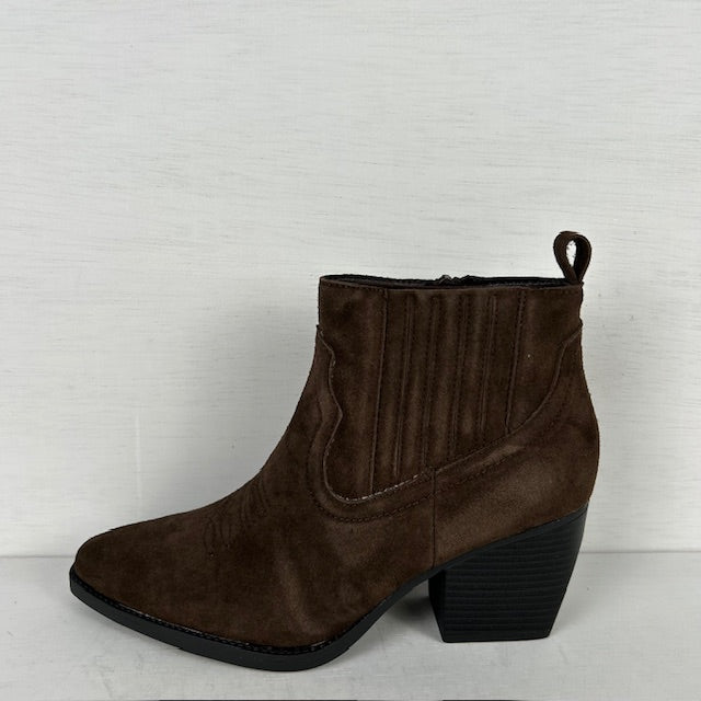 Real leather cowboylaarsje met leuk design bruin