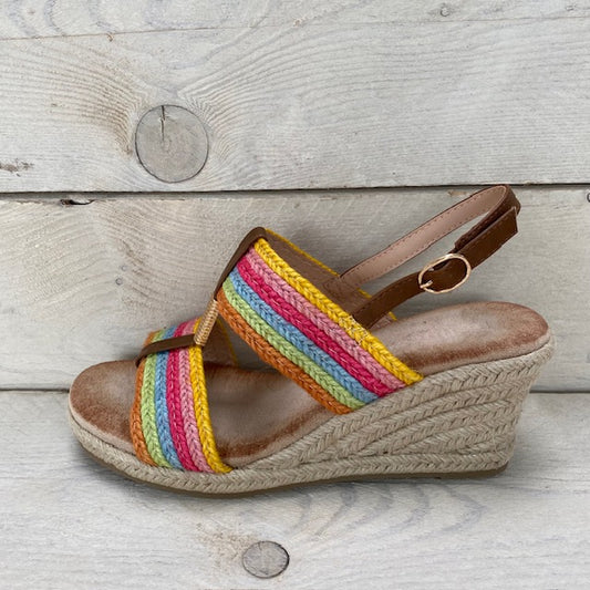 Sleehak sandalen multicolour