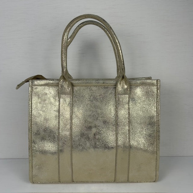 Metallic tote bag groot goud