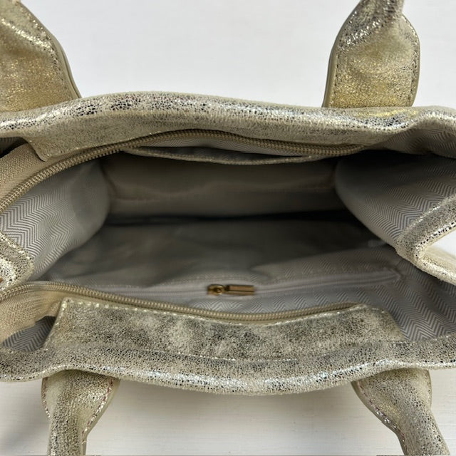 Metallic tote bag klein goud