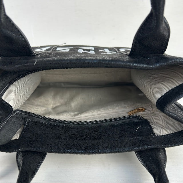 Metallic tote bag klein zwart