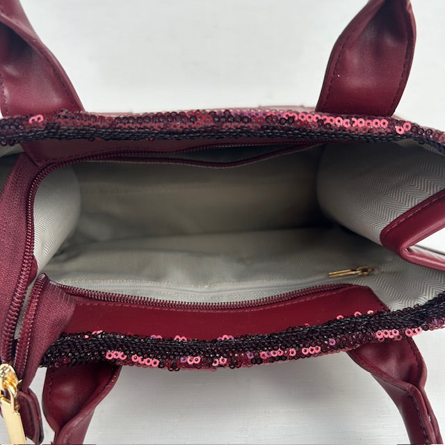 Glitter tote bag klein rood