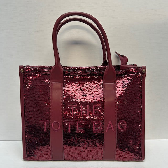 Glitter tote bag groot rood