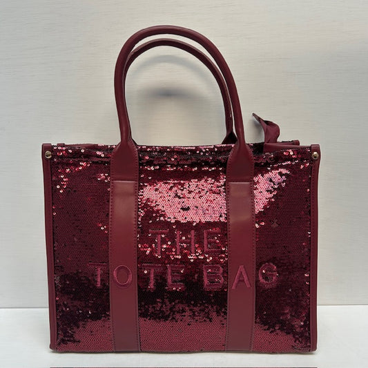 Glitter tote bag groot rood