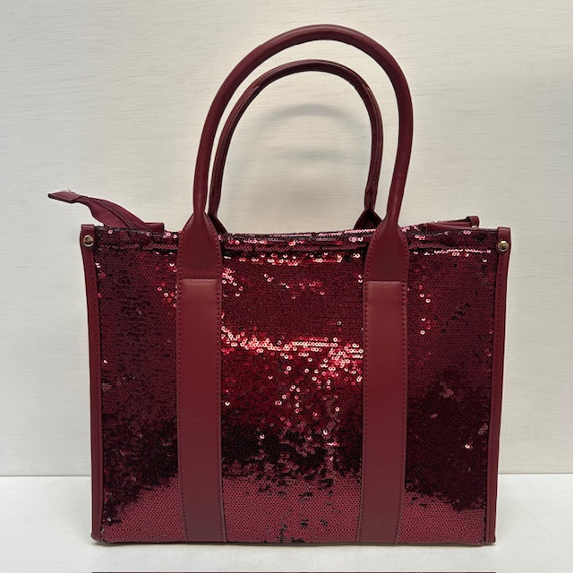 Glitter tote bag groot rood