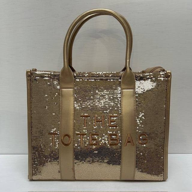 Glitter tote bag groot goud