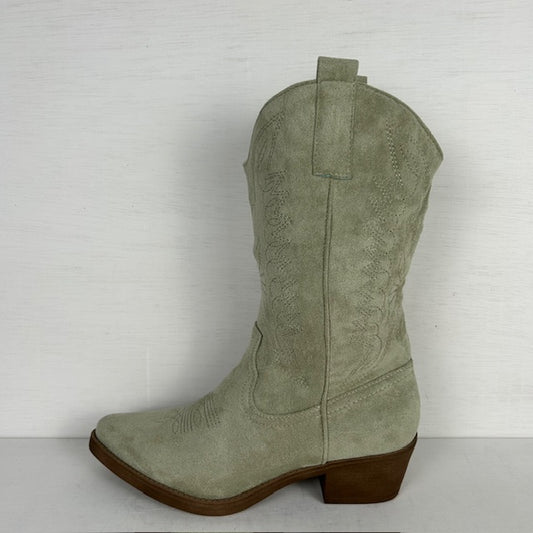 Gave suèdine cowboylaars groen