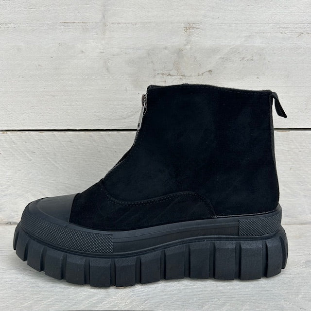 Lage suèdine boots zwart