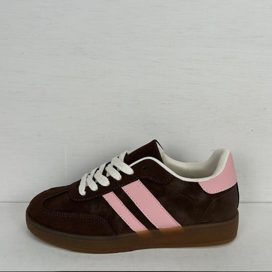 Retro sneakers met trendy look bruin roze
